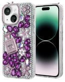 Funda silicone Crystal Flower Perfume iPhone 15 PURPLE