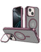 Encuentra en Guatemala funda transparente con soporte y carga inalámbrica para iPhone 15 en color rojo en SlowBack, mayorista de accesorios para celulares.