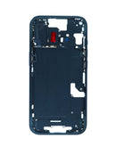 Marco medio con piezas pequeñas para iPhone 15 en color negro, ideal para reparaciones en Guatemala.