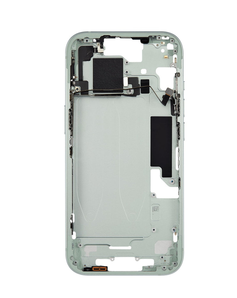 Compra el marco intermedio con piezas pequeñas para iPhone 15 (Green) en Guatemala, elige la mejor calidad para tus reparaciones.