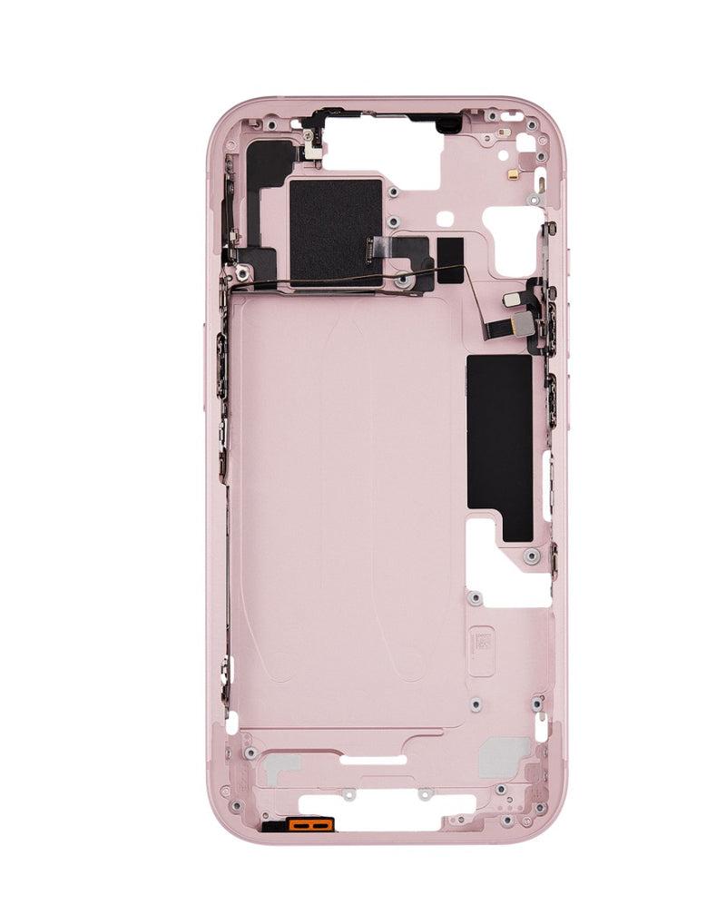 Compra el marco medio con piezas pequeñas para iPhone 15 (PINK) en Guatemala al mejor precio en tiendas de reparaciones y mayoristas de componentes para iPhone.