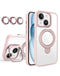 Encuentra la mejor funda transparente magnética con lente para cámara y soportes para iPhone 15 en Guatemala.