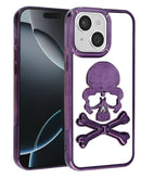 Compra la funda transparente con diseño de calavera PURPLE para iPhone 15 en Guatemala.