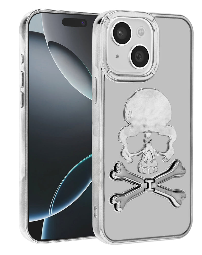 Protege tu iPhone 15 con estilo con este case transparente de diseño de calavera en Guatemala.