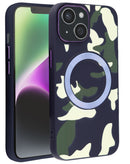 Encuentra la mejor funda de carga inalámbrica con diseño Camouflage para iPhone 15 en Guatemala.