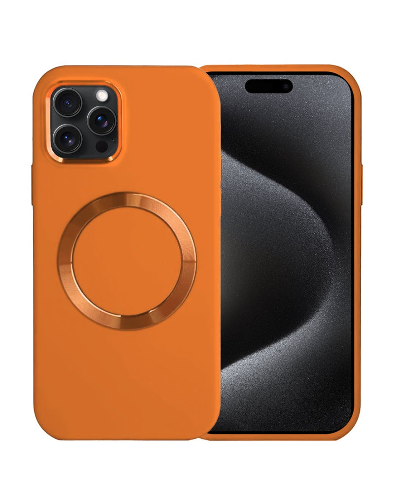 Compra la mejor funda de silicona solido suave con carga inalambrica para iPhone 15 Pro en Guatemala.