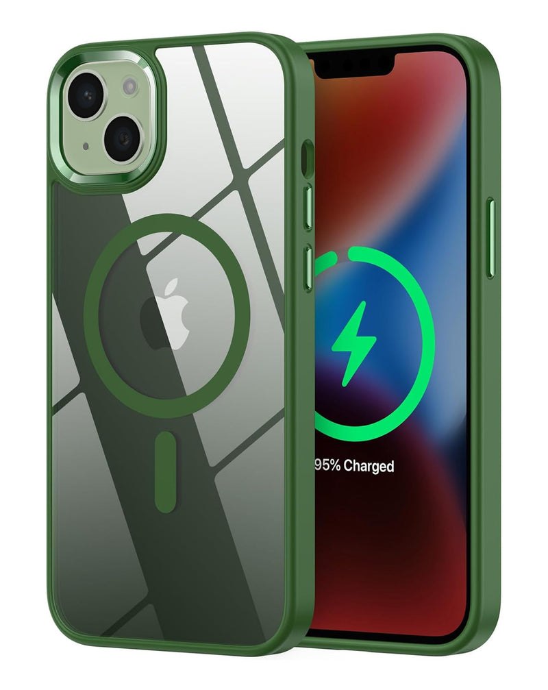 Encuentra la mejor funda magnética transparente brillante para iPhone 15 Plus en Guatemala en SlowBack, ¡tu tienda de accesorios mayorista!