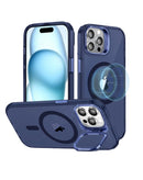 Encuentra la funda Magsafe con soporte para cámara en color azul para iPhone 15 Pro en Guatemala, disponible en SlowBack.