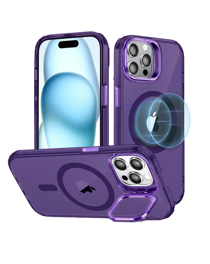 Funda Magsafe con soporte para cámara iPhone 15 Pro en Guatemala, disponible en color PURPLE.
