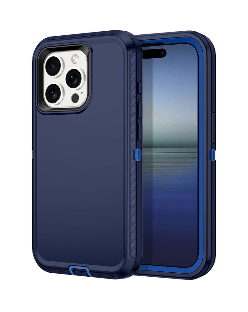 Encuentra la mejor funda heavy duty color azul marino para iPhone 15 Pro en Guatemala, ideal para proteger tu dispositivo en talleres de reparaciones.