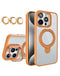 Funda transparente magnética con 2 soportes y lente para cámara iPhone 15 Pro en Guatemala - ¡Protege y personaliza tu iPhone con estilo!
