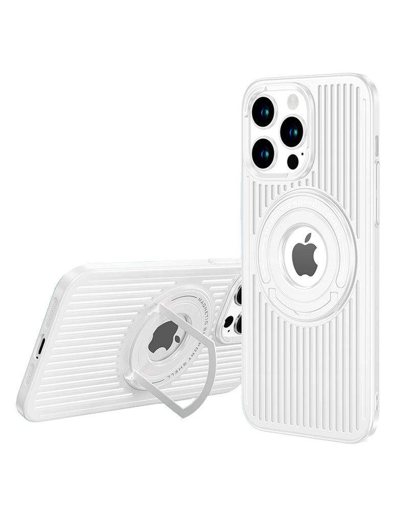 Encuentra la Funda Airflow Magsafe con soporte para iPhone 15 Pro en Guatemala, ideal para proteger tu dispositivo y agregarle funcionalidad extra.