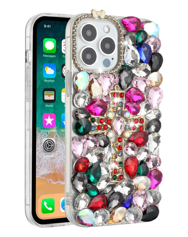 Encuentra la mejor funda de silicona rígida con diseño Crystal Flower para tu iPhone 15 Pro en Guatemala.