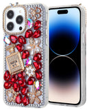 Encuentra la funda rígida de silicona Crystal Flower Perfume para iPhone 15 Pro en Guatemala con la mejor calidad.