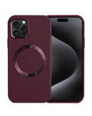 Encuentra la funda de silicona sólida con carga inalámbrica para iPhone 15 Pro en Guatemala, disponible en color maroon en tiendas de accesorios para celulares.