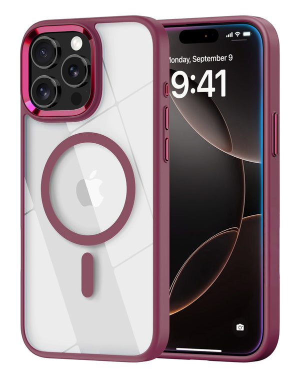 Encuentra la funda transparente magnética brillante para iPhone 15 Pro Max en Guatemala, ideal para proteger tu dispositivo con estilo CHERRY.