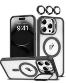 Funda de silicona Transpalet y soporte para camara con lente de camara Negro iPhone 15 Pro Max