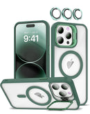Funda de silicona Transpalet y soporte de camara con lente iPhone 15 Pro Max - DARK GREEN
