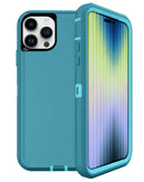 Encuentra la mejor funda Heavy Duty para iPhone 15 Pro Max en Guatemala, disponible en color teal.