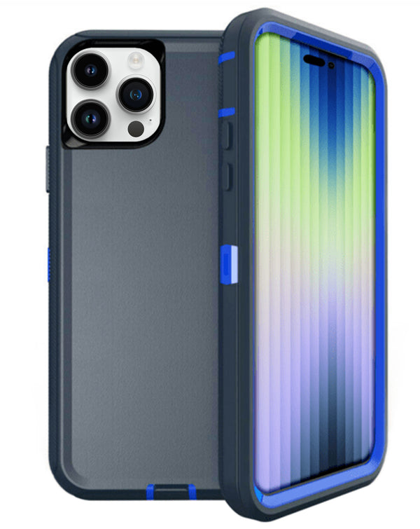 Encuentra la mejor funda resistente color azul oscuro para tu iPhone 15 Pro Max en Guatemala.