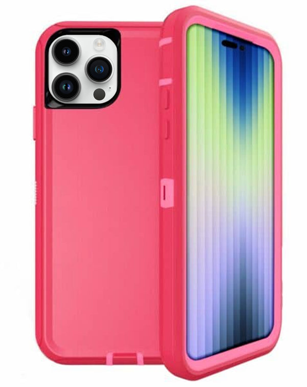 Encuentra la mejor funda heavy duty para iPhone 15 Pro Max color HOT PINK en Guatemala con SlowBack, tu tienda de accesorios para iPhone.