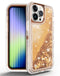 Encuentra la mejor funda protectora glitter liquid bumper color rose gold para iPhone 15 Pro Max en Guatemala.