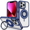 Protege tu iPhone 15 Pro Max con una funda transparente skin feel con anillo de silicona en color DARK BLUE en Guatemala.