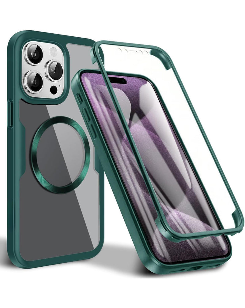 Funda de silicona shockproof completo iPhone 15 Pro Max Verde