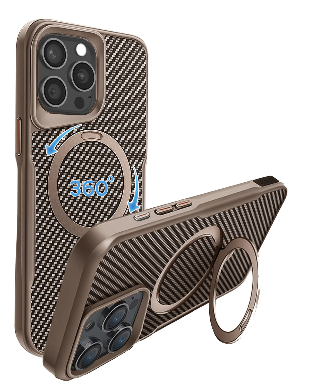 Case con anillo giratorio 360 iPhone 15 Pro Max (GOLD) (Premium ...