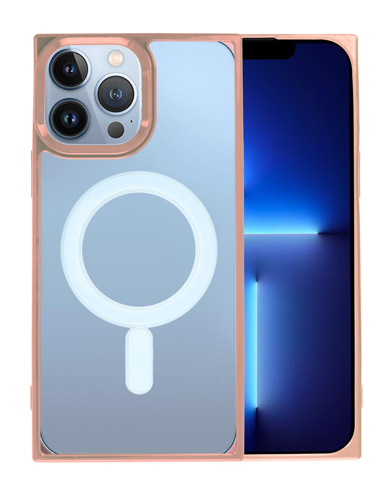 Encuentra tapas traseras con carga wireless en Guatemala para iPhone 15 Pro Max en color rosa.