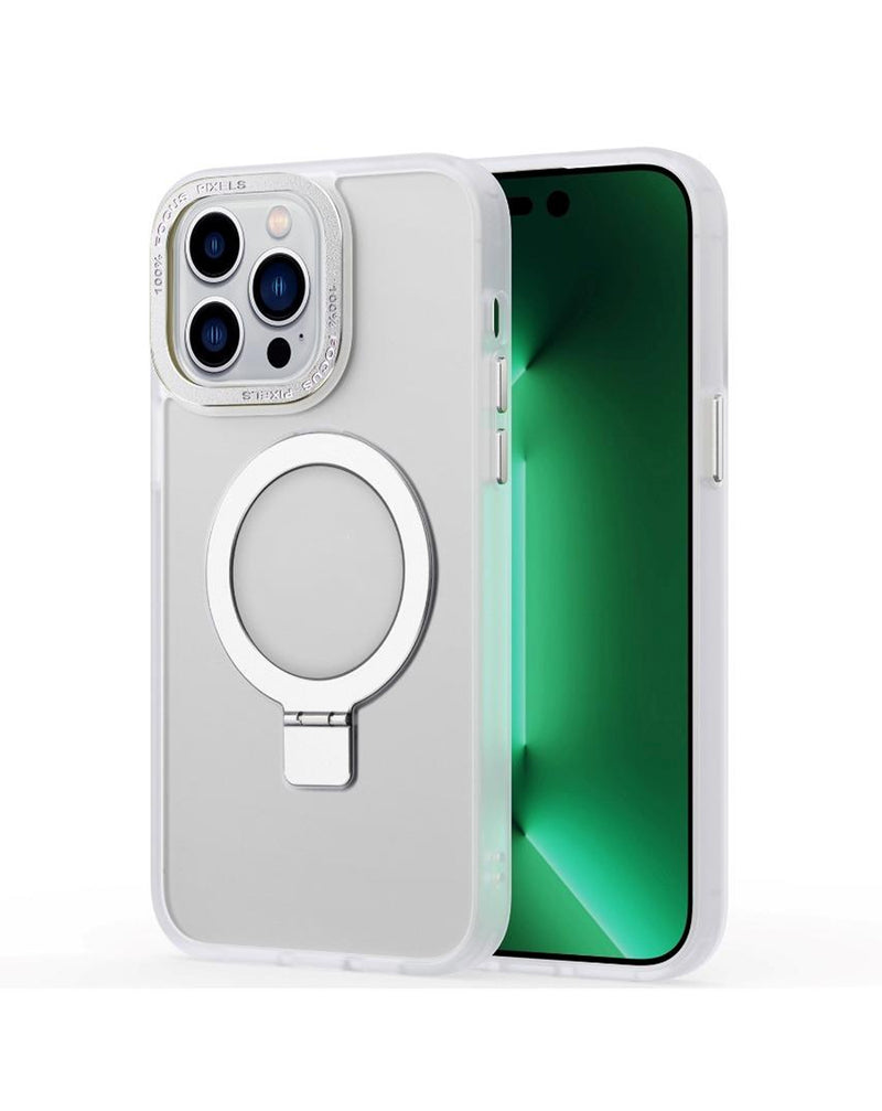 Compra el case de carga inalámbrica Carbon con soporte de anillo CLEAR para iPhone 15 Pro Max en Guatemala al mejor precio.