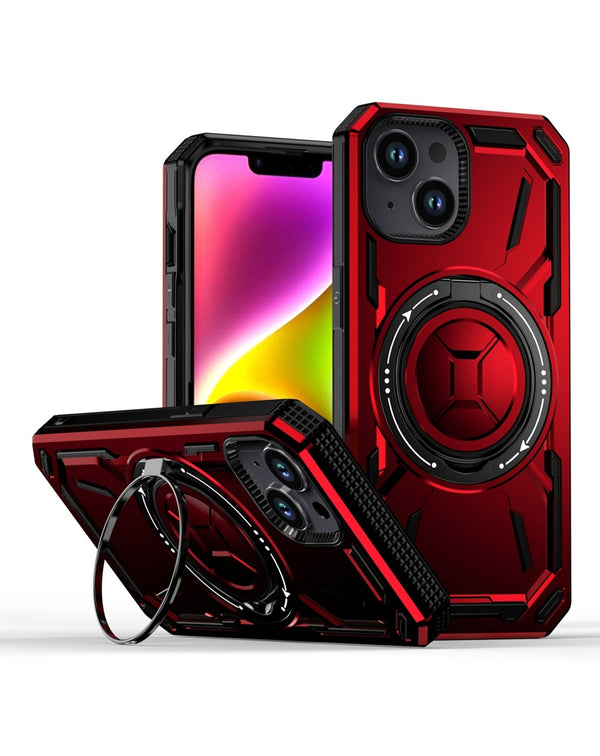 Funda rugged a prueba de choque con anillo integrado iPhone 14 Plus / 15 Plus - RED