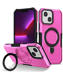 Protege tu iPhone 14 Plus/15 Plus con estilo en Guatemala con este estuche rosa de PC resistente a golpes y con soporte de anillo.