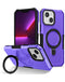 Protege tu iPhone 14 Plus / 15 Plus con una funda rígida antimpactos en Guatemala de color morado con soporte para anillo.
