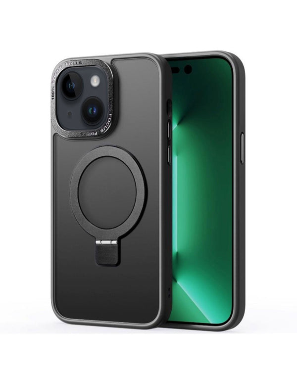 Protector de alta calidad con carga inalámbrica y soporte de anillo para iPhone 14 Plus / 15 Plus en Guatemala.