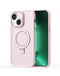 Encuentra la mejor funda de carga inalámbrica de carbono para iPhone 14 Plus/15 Plus en Guatemala con soporte de anillo en tono rosa en SlowBack, mayorista de accesorios para dispositivos Apple.