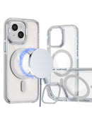 Encuentra fundas transparentes magnéticas con soporte para cámara iPhone 14 Plus/15 Plus en Guatemala.