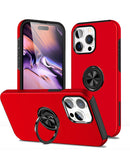 Encuentra el mejor case de doble capa con anillo magnético para iPhone 15 Pro RED en Guatemala.