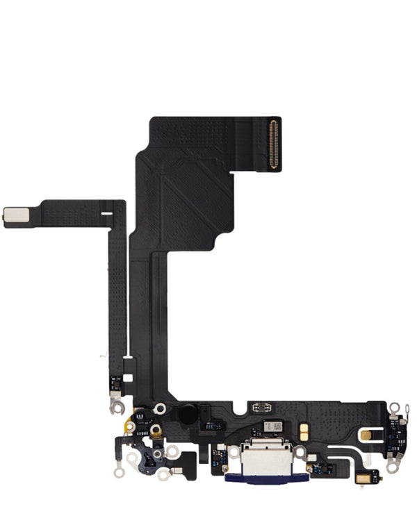 Reparación de puerto de carga con cable flex para iPhone 15 Pro en Guatemala, mayorista de componentes iPhone en Blue Titanium.