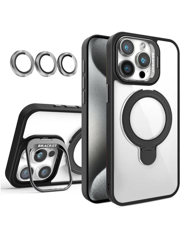 Protege tu iPhone 15 Pro con una funda magnética transparente con soportes y lente de cámara en Guatemala.