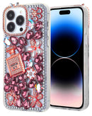 Protege tu iPhone 15 Pro con estilo con una funda de silicona dura Crystal Flower Perfume en Guatemala.