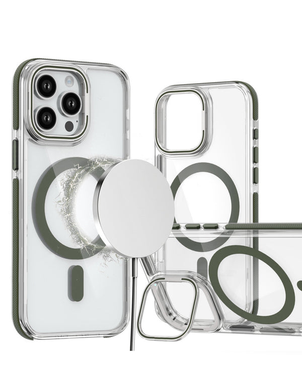 Encuentra la mejor funda magnética transparente con soporte para cámara para iPhone 15 Pro en Guatemala.