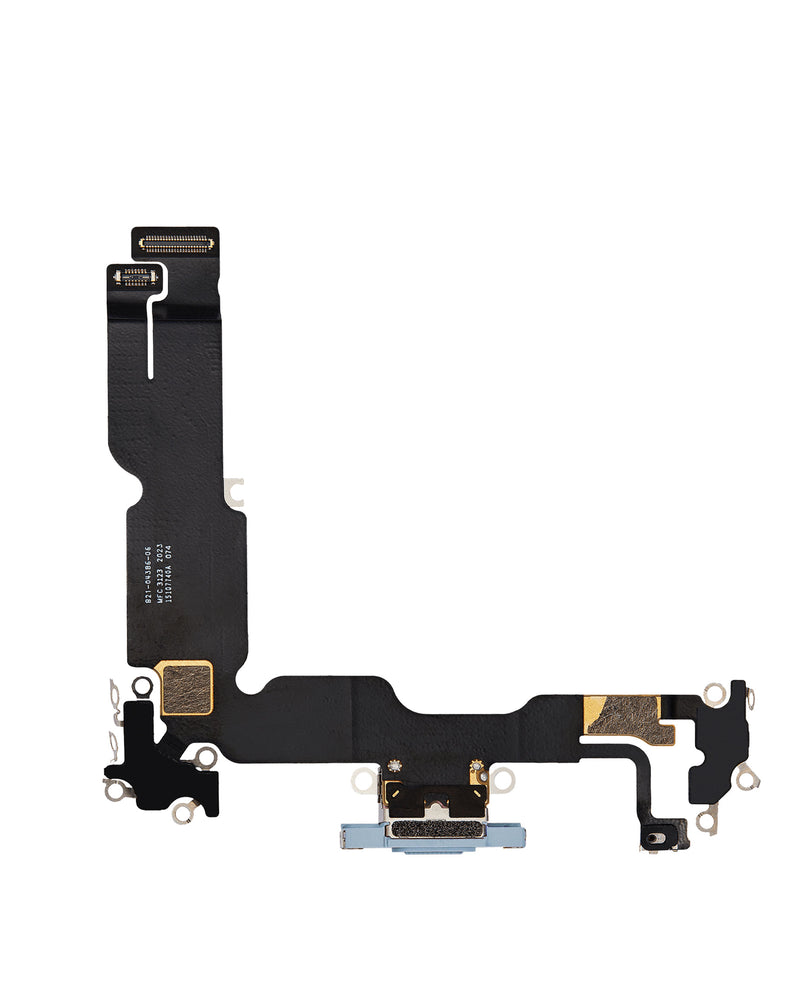 Compra un puerto de carga con cable flex para iPhone 15 Plus (BLUE) en Guatemala y realiza la reparación en talleres especializados en flex cable de iPhone.