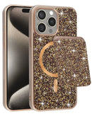 Compra la funda protectora magnética Diamond de doble capa con ranura para tarjeta para iPhone 15 Pro Max en Guatemala.