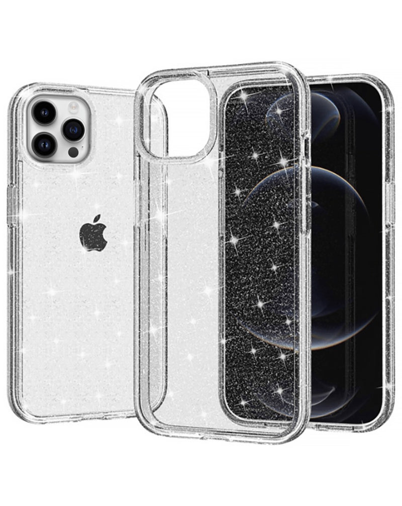 Encuentra la mejor funda protectora ultra brillante glitter clear para tu iPhone 15 Pro Max en Guatemala.