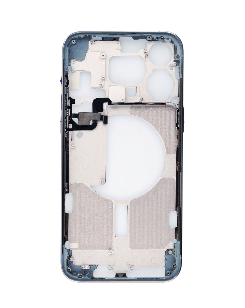 Reparación de marco medio con piezas pequeñas para iPhone 15 Pro Max en Guatemala.
