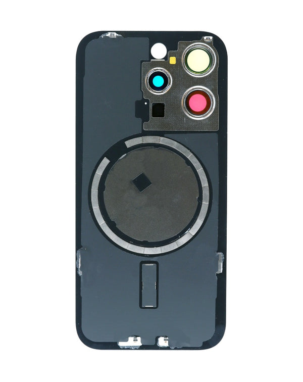 Encuentra tapa trasera con marco y magnet MagSafe para iPhone 15 Pro en Guatemala al mejor precio en nuestro catálogo de partes y reparaciones para iPhone.