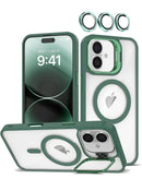 Funda de silicona Transpalet y soporte de camara con lente iPhone 16 - DARK GREEN