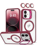 Funda de silicona Transpalet y soporte de camara con lente - WINE iPhone 16
