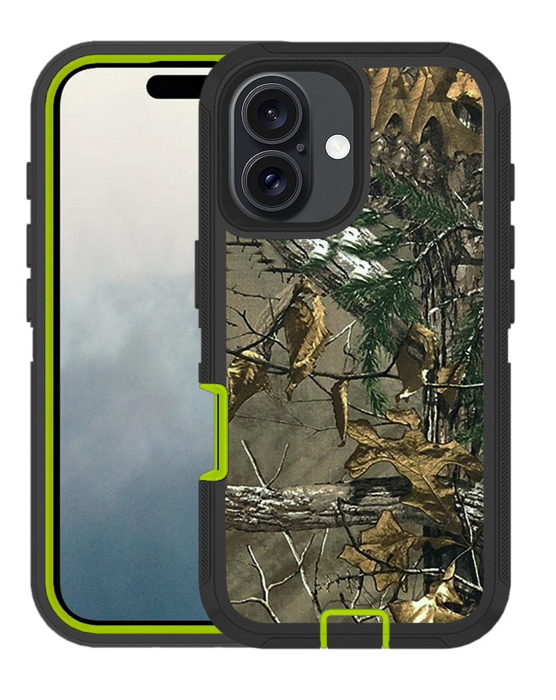 Encuentra la mejor funda heavy duty para iPhone 16 en Guatemala en SlowBack, disponible en Camo Green.